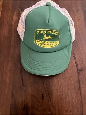 John Deere Green/White Mesh Trucker Hat Adjustable SnapBack One Size Cap